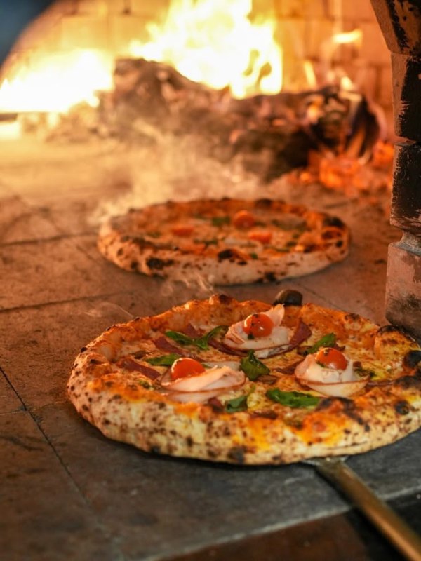 Pizza from the wood-fired oven